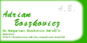 adrian boszkovicz business card